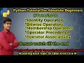 Bitwise Operators Membership Operators Identity Operators Python Tutorial