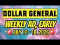 WEEKLY AD EARLY DOLLAR GENERAL AD JULY 12 - 18 2026