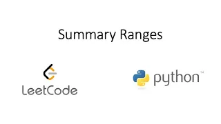 Leetcode - Summary Ranges Python