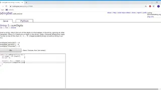 String 3 sumDigits Java Tutorial codingbat com