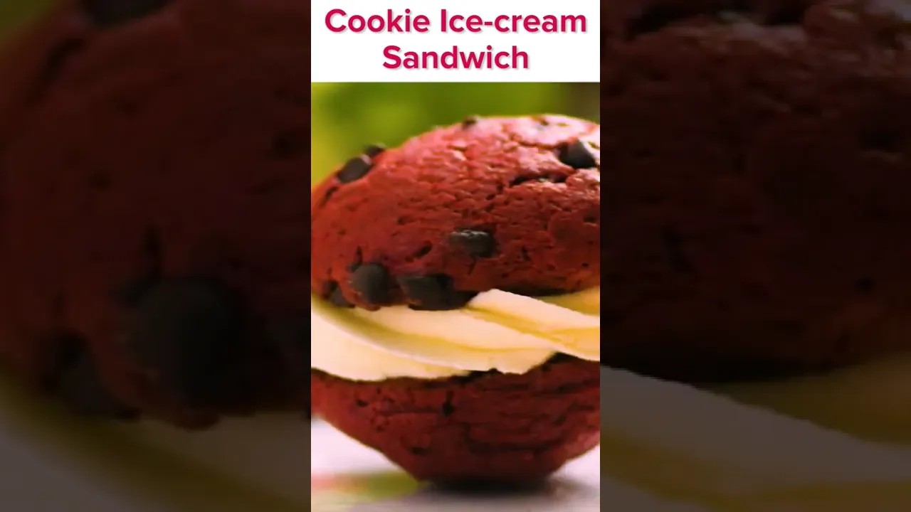 BEST Cookie Ice cream Sandwich  YUMMY Icecream Sandwich - Hoopla Recipes #shorts #backtobasics