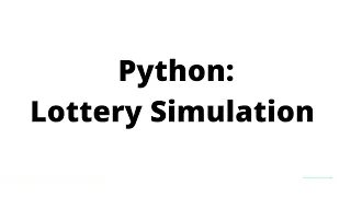 Python Lottery Simulation