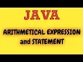 ARITHMETICAL EXPRESSION and STATEMENT in Java Java programming Indo computers HINDI