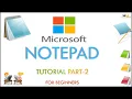 Notepad Tutorial Part-2 in Urdu Hindi notepad for beginners