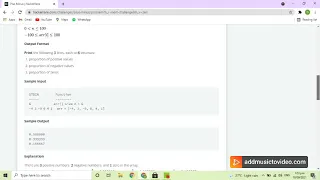 Plus Minus program Hacker rank problem solving