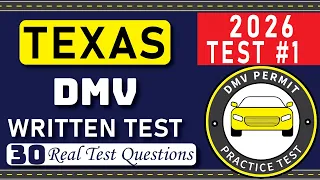 2026 TEXAS DMV Written Test 1 30 Real Test Questions TX DMV Practice Test