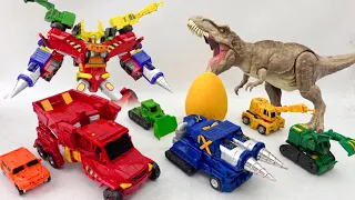 Stop Motion Transformers Lego Superhero: T-rex Battle vs Hellocarbot HYPER BUILDIAN Transformation