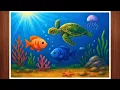 How to Draw Underwater Scenery How to Draw Water Animals Under Water World Drawing