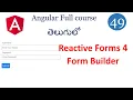 Form builder in angular Angular form builder in Telugu Reactive Forms in angular Angular