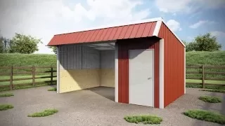 12 x 18 x 8 - Single Slope Loafing Shed