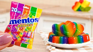 Amazing Rainbow Jelly Satisfying Miniature Fruit Heart Jelly Colorful Jelly Dessert