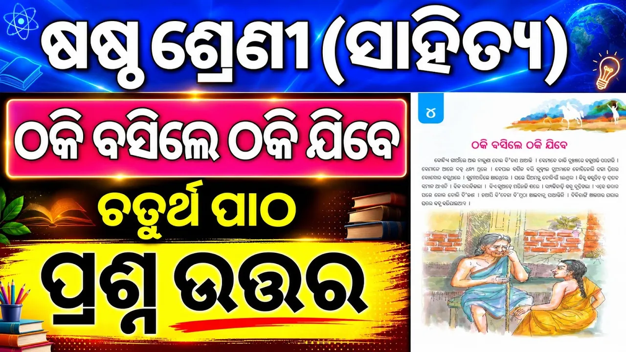 class 6 odia chapter 4 question answer | 6th class mil chapter 4 Thaki basile thaki jibe QNA Odia