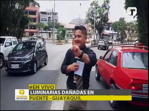 Luminarias dañadas en puente - Guayaquil
