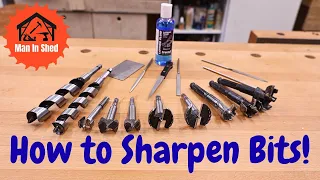 How to sharpen Forstner bits and Auger Bits All different types