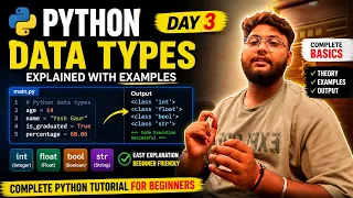 Learn Python from Zero Day 3 - Data Types Explained for Beginners