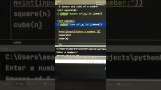 square and cube of a number in Python