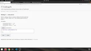 String 1 withoutEnd Javascript solution
