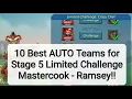 Lords mobile crazy chef stage 5 Mastercook Ramsey challenge fully auto