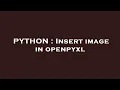 PYTHON Insert image in openpyxl