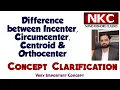 Difference between Incenter Circumcenter Centroid Orthocenter Concept Clarification