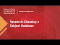 Choosing a Subject Database