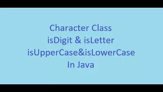Java Basics Course 36 functions of Character Class Egnlish