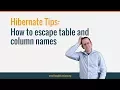 Hibernate Tip How to escape table and column names