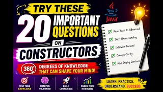 20 Java Constructor Interview Questions 360 Concept Revision for Freshers