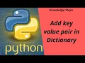 Add key value pair in python dictionary