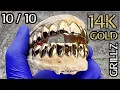 Real Solid 14K Gold Custom Grillz Set 10 Top on Ten Bottom Teeth
