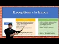 Difference between Exception and Error in Java Exception hierarchy in java