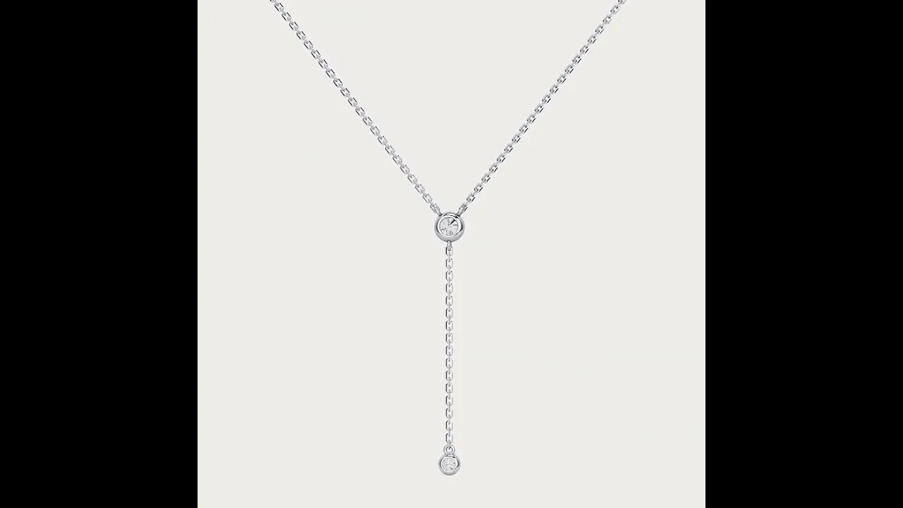Lab-Grown Diamond Y Drop Pendant Necklace in Sterling Silver