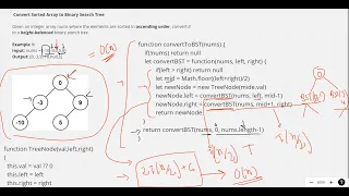 Interview Questions Convert Sorted Array to Binary Search Tree JavaScript NodeJS leetcode