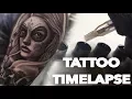 TATTOO TIMELAPSE DAY OF THE DEAD GIRL AND SKULL HALF SLEEVE CHRISSY LEE