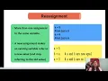 REASSIGNMENT UPDATING VARIABLES