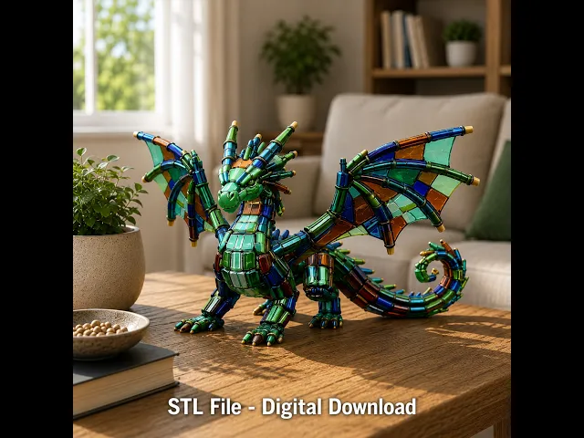 Stained Glass Dragon STL File for 3D Print video thumbnail