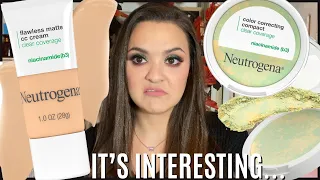 Neutrogena Clear Coverage Flawless Matte CC Cream & Color Correcting Compact! Wear Test + Review! ￼