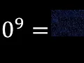 0 exponent 9 number raised to the power number above the number