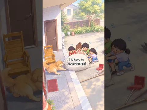Her Friends Came Just in Time to Save the Rice! ❤️