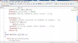 insert Delete Array Elements C prgramming