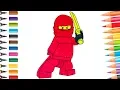 Lego Ninjago Kai Red Ninja Fun Coloring Pages for Kids