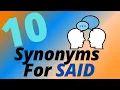 10 Synonyms For Said - For Kids Adults