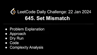 Daily LeetCode Challenge 645 Set Mismatch C Explained Solved shwetabhagat8920
