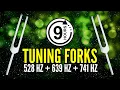 9 HOURS You Won t Believe How 528 Hz 639 Hz 741 Hz Tuning Forks Unblock Your Middle Chakras