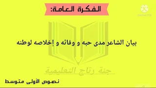 تحضير نص ثق أيها الوطن المفدى للسنة الأولى متوسط الجيل الثاني 