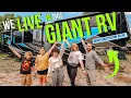 Family of 5 LIVES in GIANT RV Tour Heartland Cyclone 4014C 47ft Toyhauler
