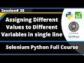 Assigning Different Values to Different Variables in a single line Selenium Python - Session 38