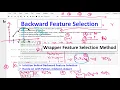 Backward Feature Selection Sequential Backward Selection Wrapper Method Part 2 Tutorial 8