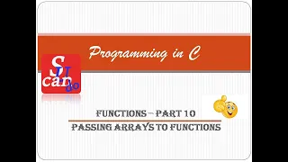 Functions Part 10 Pass arrays to function Malayalam EST 102 Programming in C