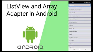 ListView and Array Adapter in Android Android development in VTeach24